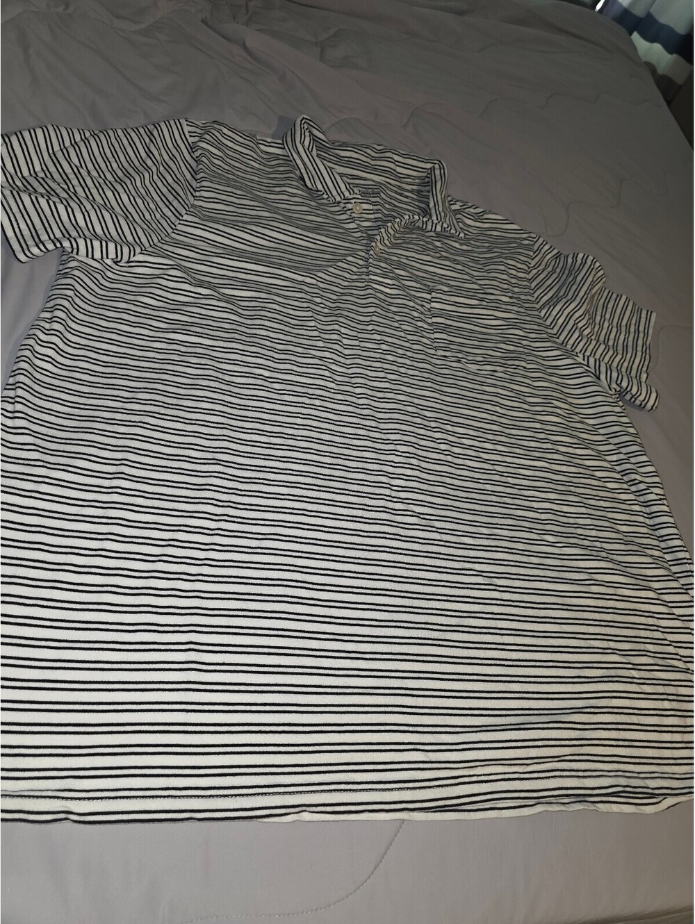 Goodfellow Men's Black and white Striped Shirt Casual - 2XLarge (standard fit)